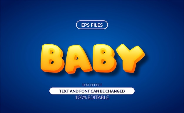 3d bold baby editable text effect.