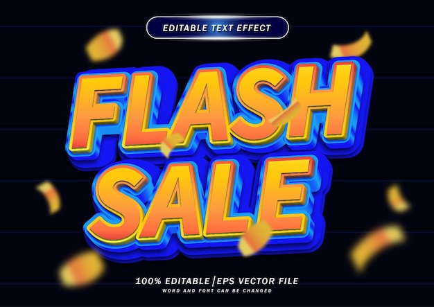 Редактируемый эффект 3d bold flash sale text