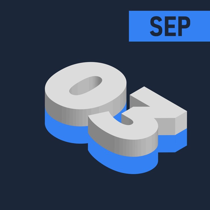 Vector 3d bold letters calendar of month september illustration editable 2025