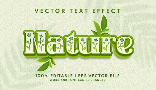 3d bold nature text effect template