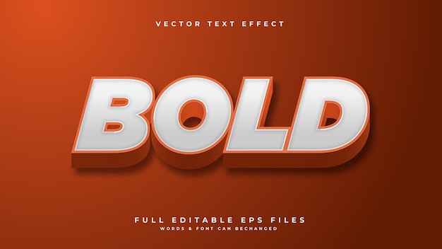 Vector 3d bold text effect with red gradient