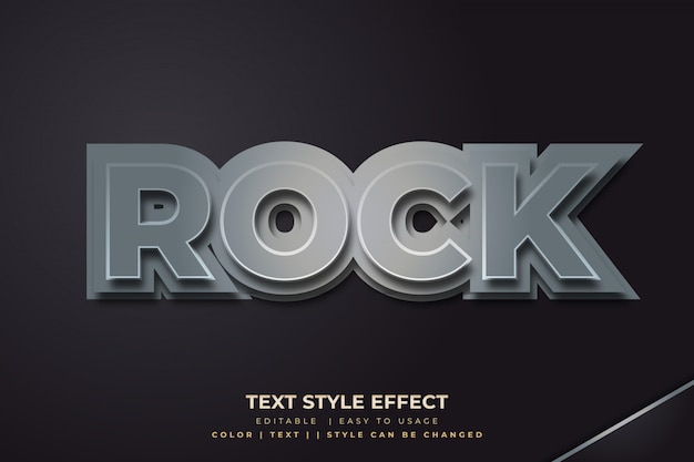 3d bold text style effect with metal gradient