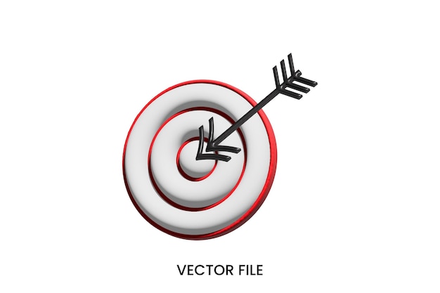 Vector 3d boogschieten pijl zakelijk doel en target zakelijke financiën pictogram