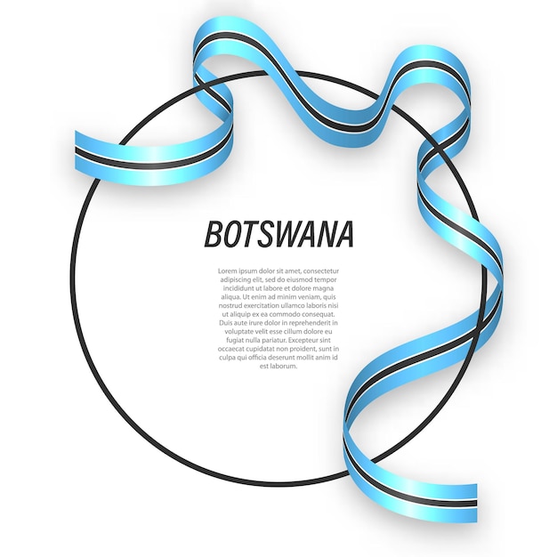 3d botswana with national flag.