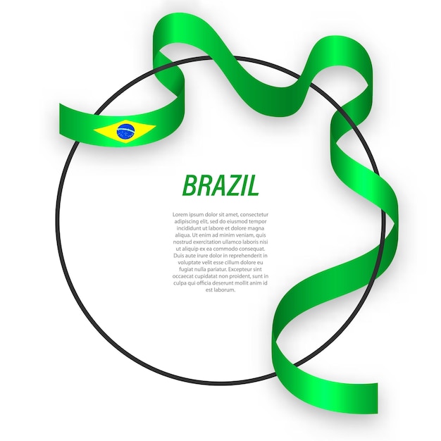 3d бразилия с национальным флагом.