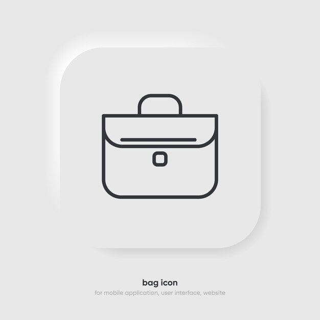 3d Briefcase Thin Line Vector Icon Flat icon isolated on the white background Bag portfolio