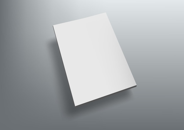 Vector 3d brochure with blank cover fly on grey back