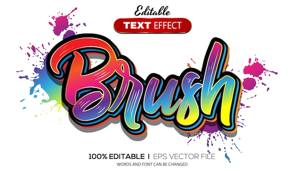 3d brush text effect editable text effect