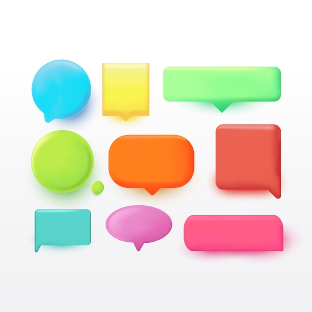 3d bubble chat collezione messangger colorfull concept