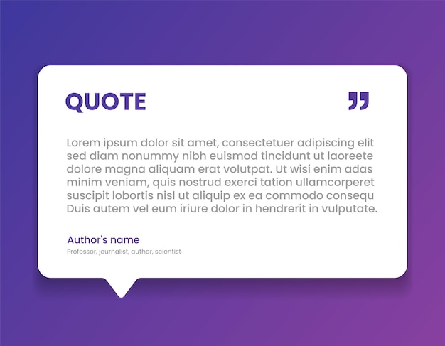 Vector 3d bubble testimonial banner quote infographic social media post template designs for quotes