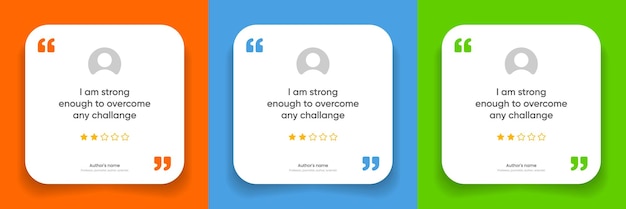 Vector 3d bubble testimonial banner quote infographic social media post template designs for quotes