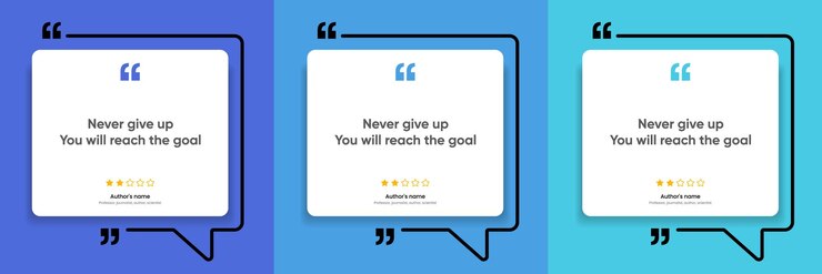Vector 3d bubble testimonial banner quote infographic social media post template designs for quotes
