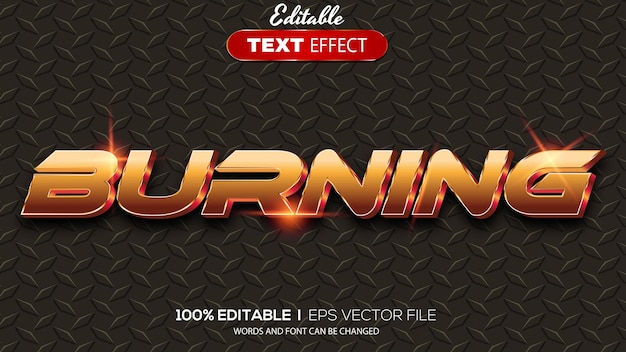 3D burning text effect Editable text effect