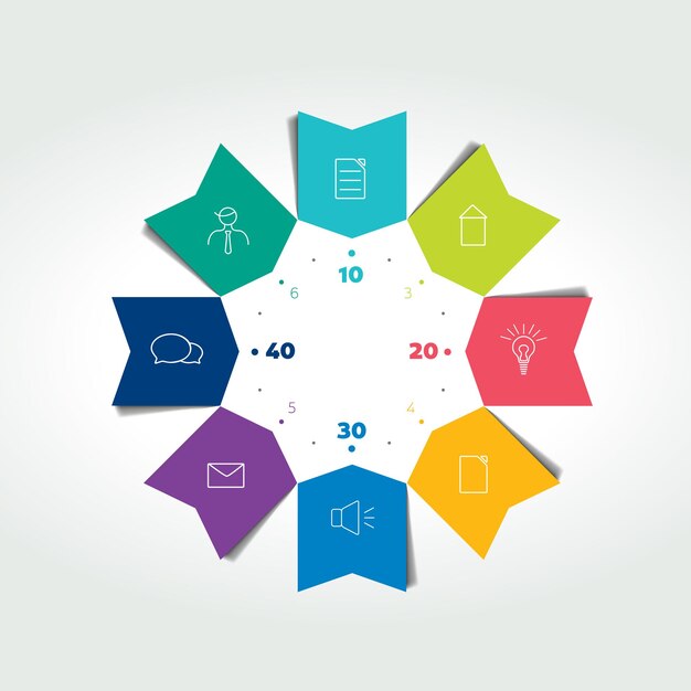 3d business circle color arrows infographic chart can be used for presentation number options workflow layout timeline diagram scheme vector