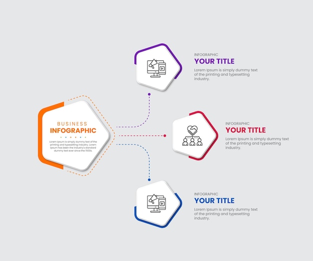 Elementi di passaggi del diagramma di flusso di progettazione infografica aziendale 3d