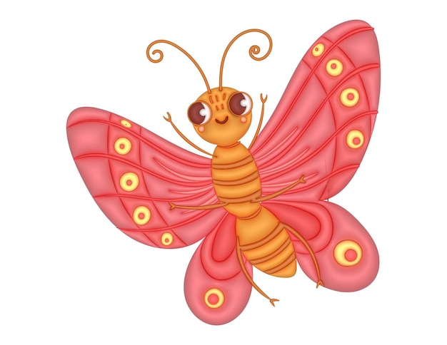 3d butterfly illustration vector design