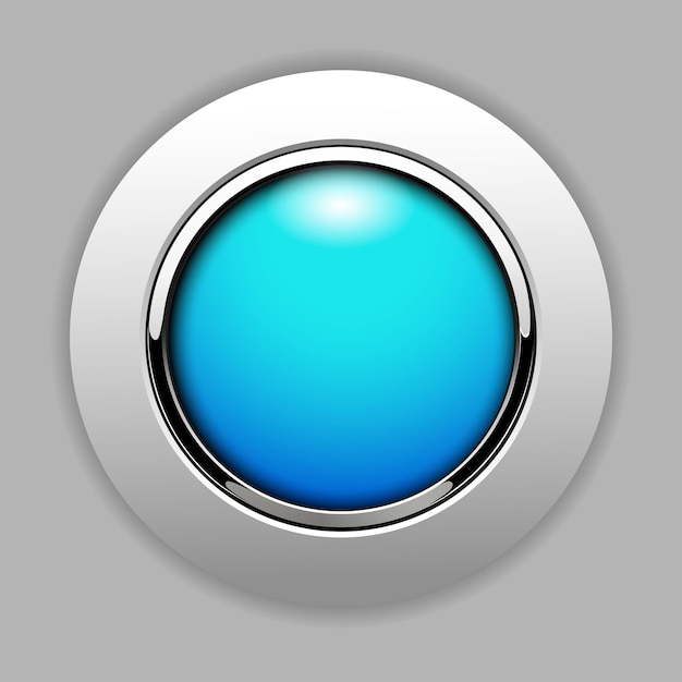 3D button blue push button vector background