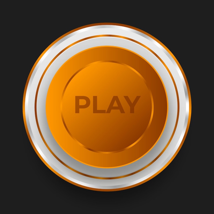 Vector 3d buttons play , pause, on, off