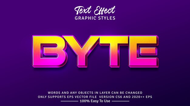 3d byte graphic style editable text style effect
