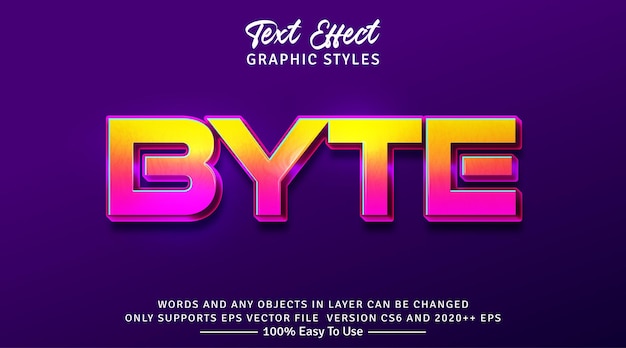 3d byte graphic style editable text style effect