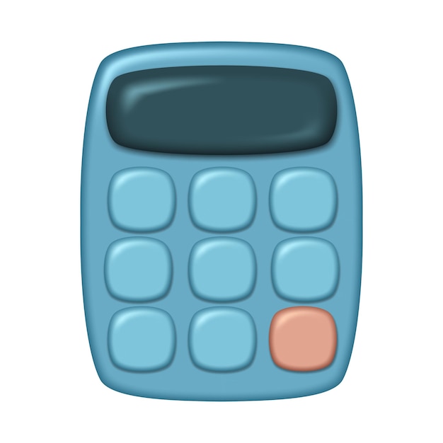 3D-calculator in blauw in de vorm van een pictogram een wiskundig hulpmiddel om de cijfers van wetenschap en zakelijk bankieren te berekenen voor financiële transacties, boekhouding en budgettering Vector illustratie