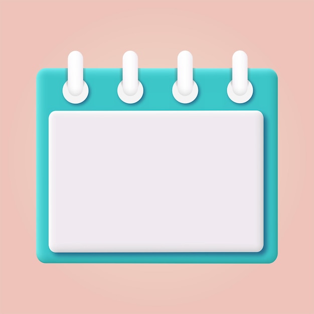 3d calendar icon Time management planning concept Vector