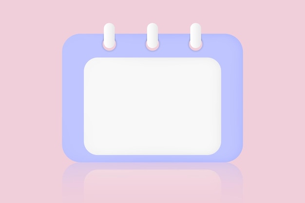 3d Calendar icon with an empty page 3D Vector Illustrations