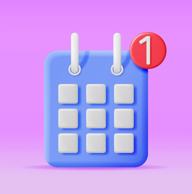 3D Calendar with Notification Alert