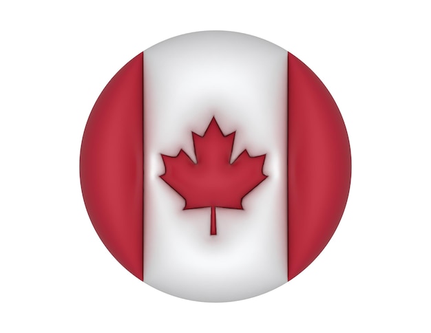 Vector 3d canada flag circular