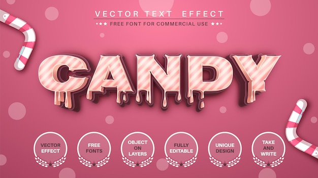 3d candy edit text effect editable font style