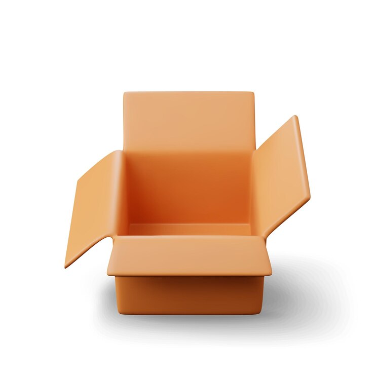 Vector 3d carton packaging box isolated on white