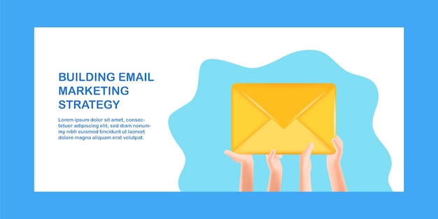 Cartone animato 3d creazione di un'efficace strategia di email marketing tenendo insieme la busta della posta