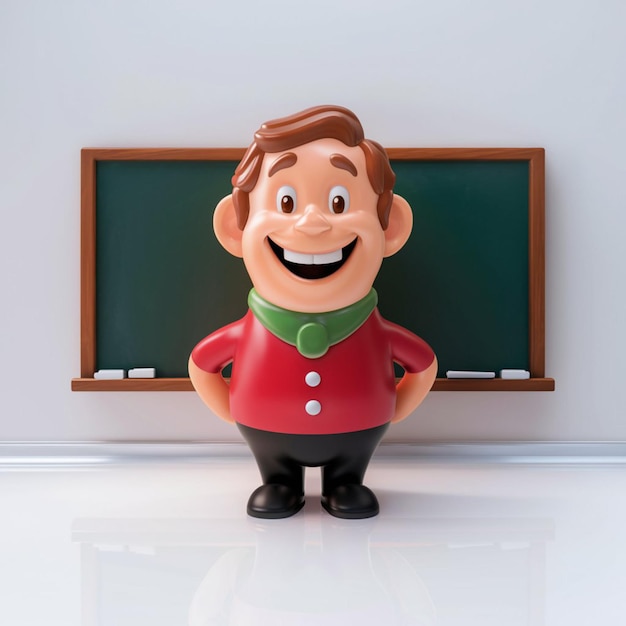 3D cartoon illustration of a friendly and approachable teacher