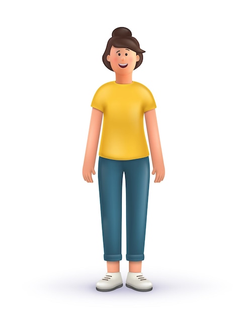 3D cartoon karakter staande illustratie