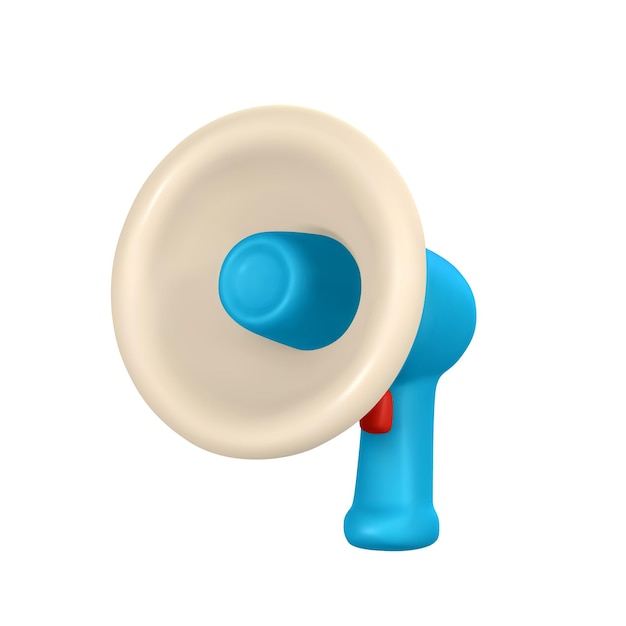 3D cartoon megafoon Spreken trompet Vector illustratie