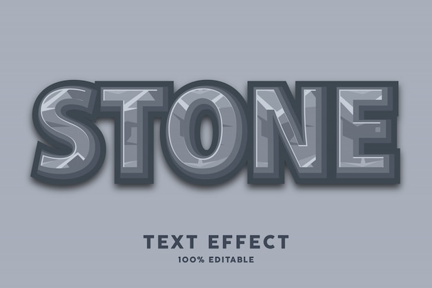 3d cartoon stone text style effect