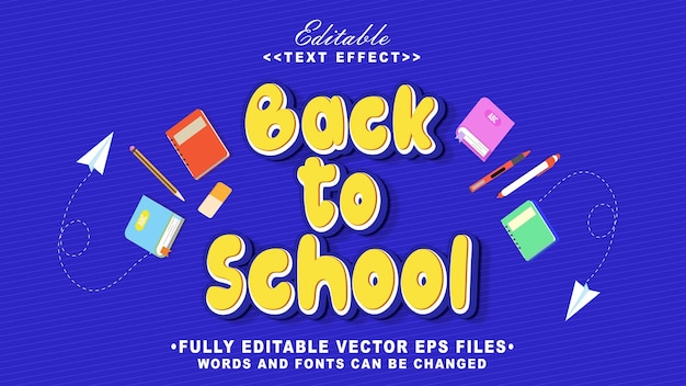3d cartoon style back to school text effect