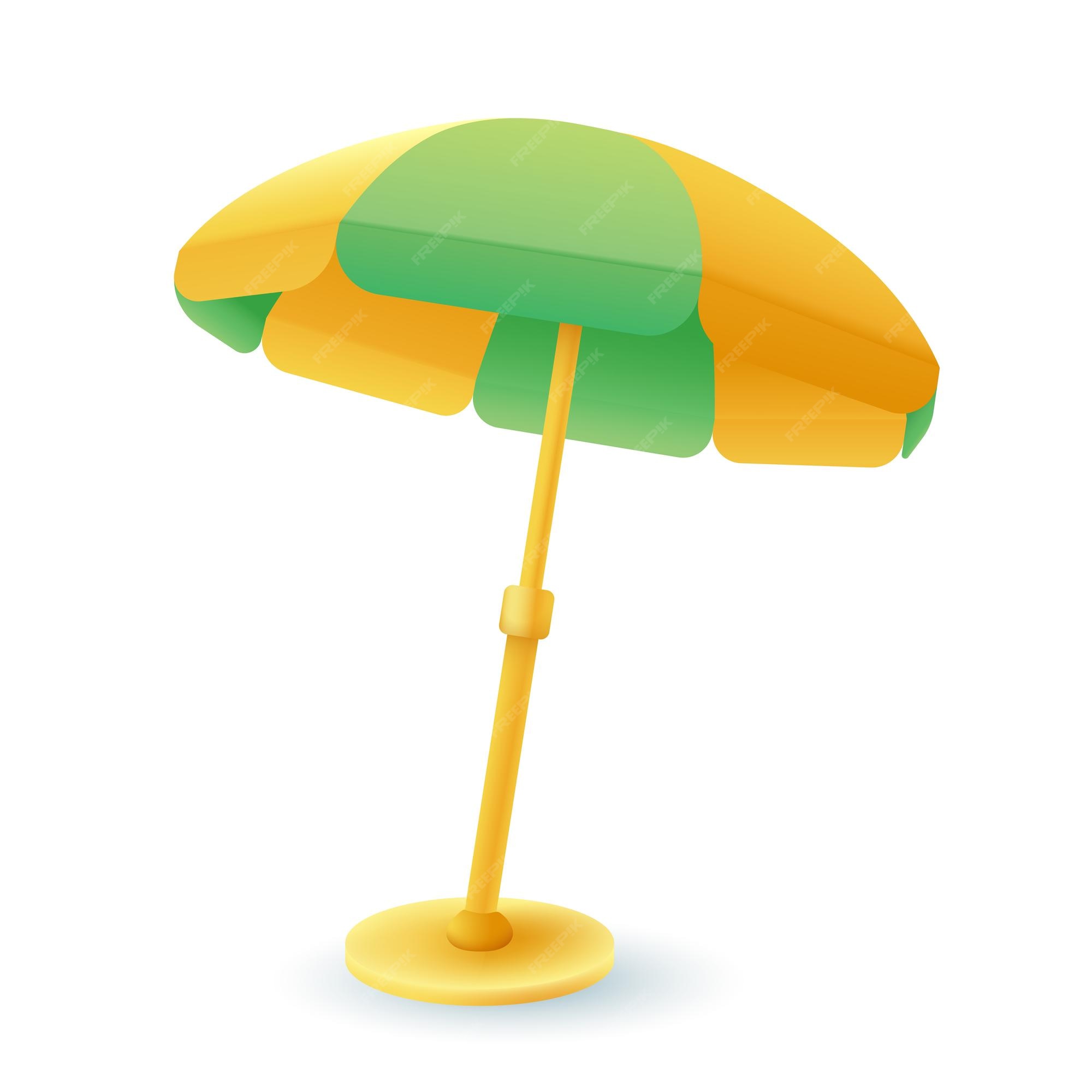 Premium Vector | 3d cartoon style beach umbrella icon on white background.  colorful striped sunshade flat vector illustration. heat protection on hot  days, summer, resort concept