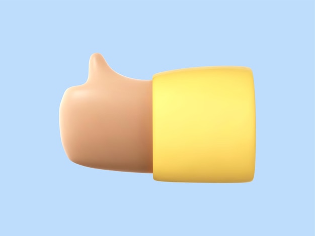 3D cartoon thumb up icon Hand gesture of like ok good success or approve Vector 3d Illustration