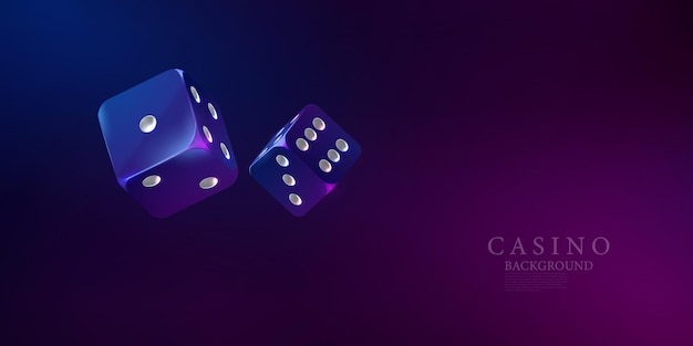 3D casino dobbelstenen ontwerp achtergrond op luxe achtergrond vectorillustratie