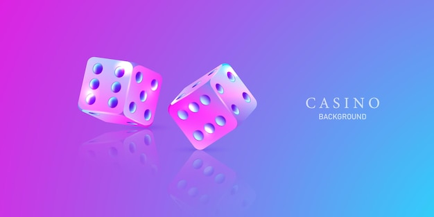 Vector 3d casino dobbelstenen ontwerp achtergrond op luxe achtergrond vectorillustratie