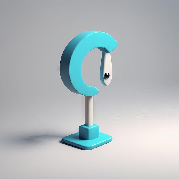 3d character with letter c3d character with letter c