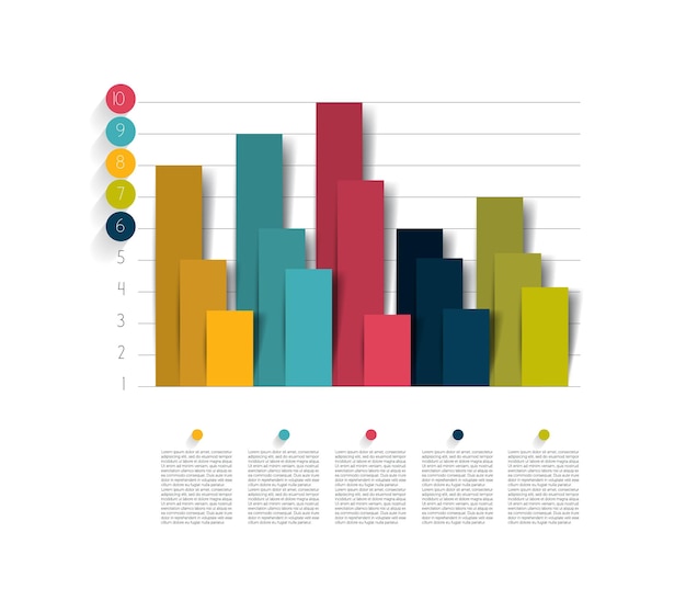 Grafico 3d, grafico. barra grafica delle informazioni.