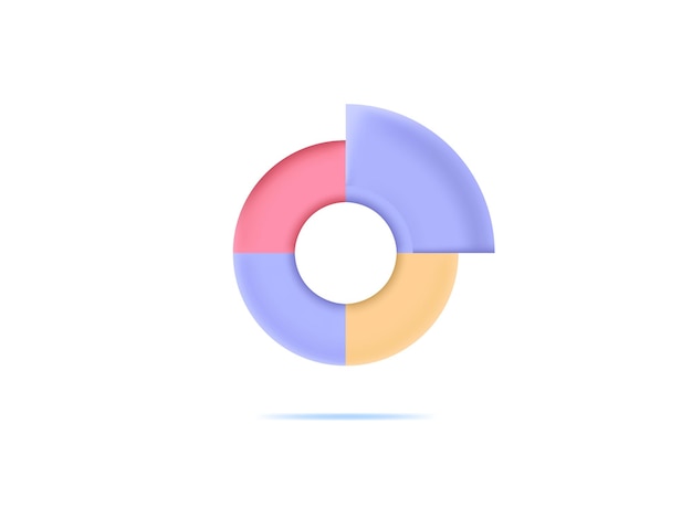 3d chart infographic icon minimalis vector