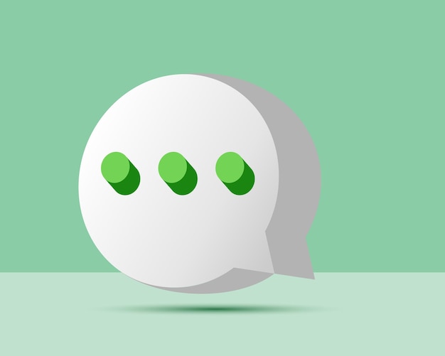 3d chat bubble icons isolated over green