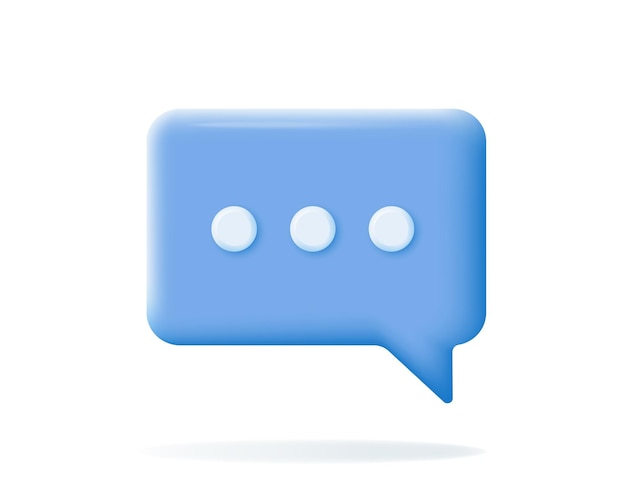 3d Chat bubble rendering Blue Speech or speak bubble icon