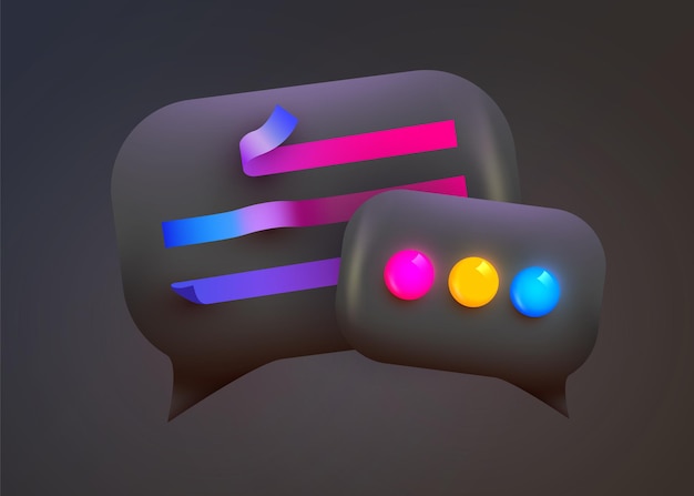 Vector 3d chat bubble. talk, dialogue, messenger.