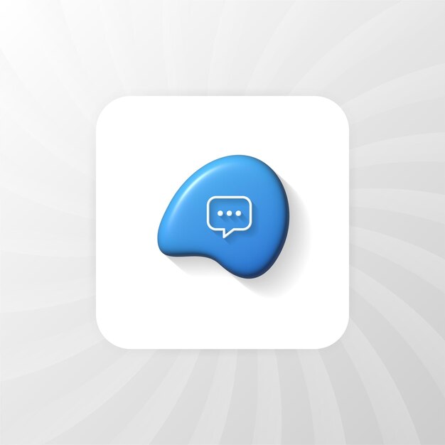 Vector 3d chat icon or ui ux icon design