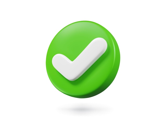 3d check icon checklist tick done mark vector