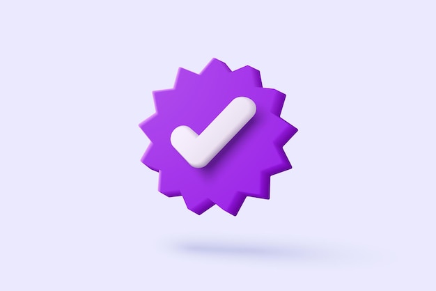 Vector 3d check mark icon isolated on white background check list button best choice for right success tick accept agree on application choose icon vector with shadow 3d rendering illustration